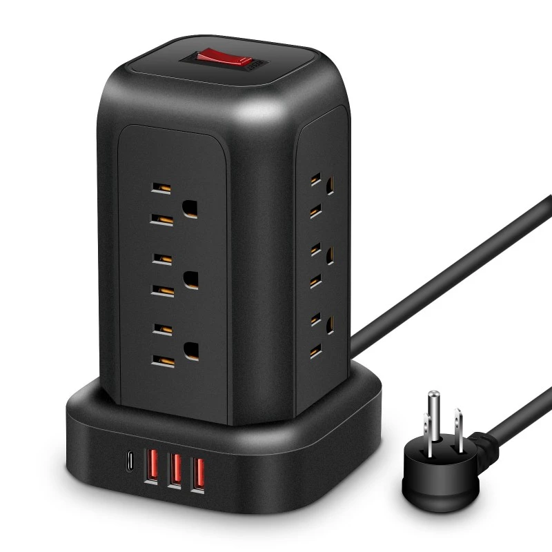 12 ပလပ်ပေါက် တိုးချဲ့ကြိုး US Power Strip