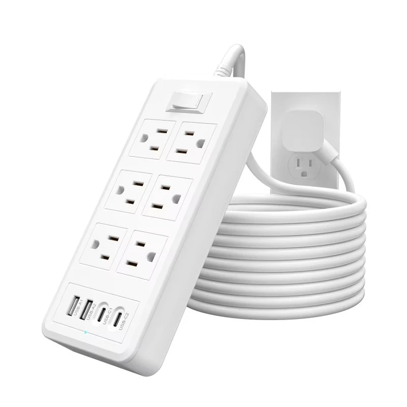 6 ပလပ်ပေါက် 4 USB Ports US Power Strip
