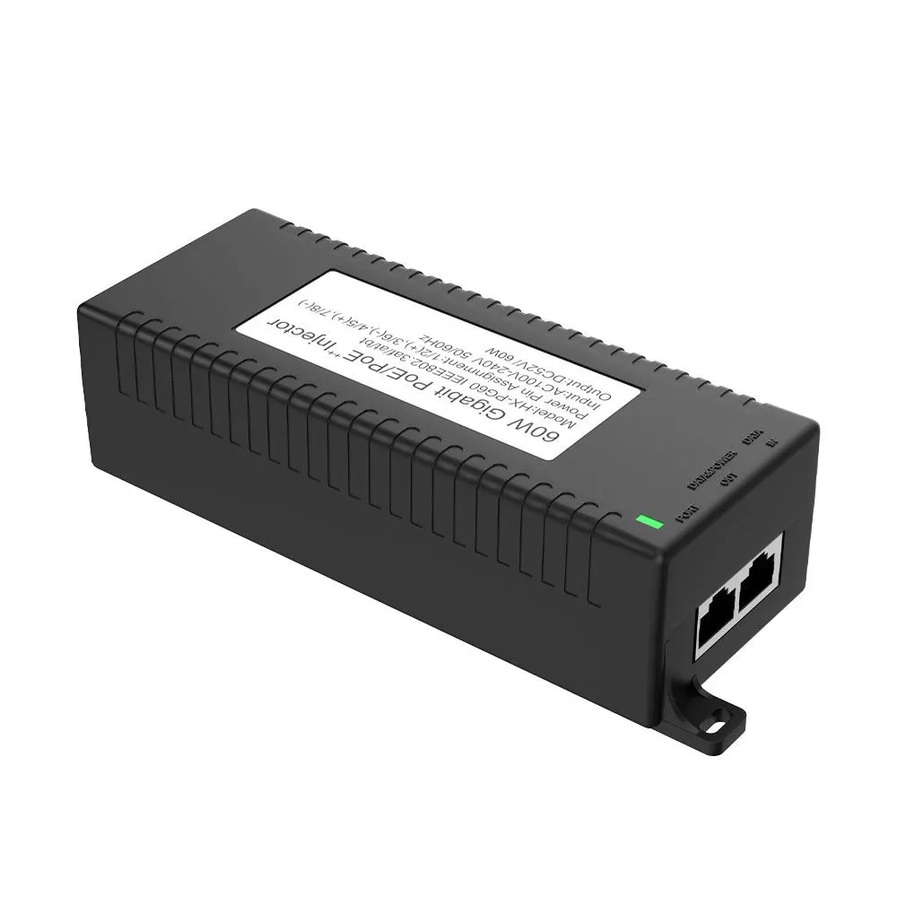 IEEE802.3AF/AT/BT ပါသော 60W ဒက်စတော့ POE injector