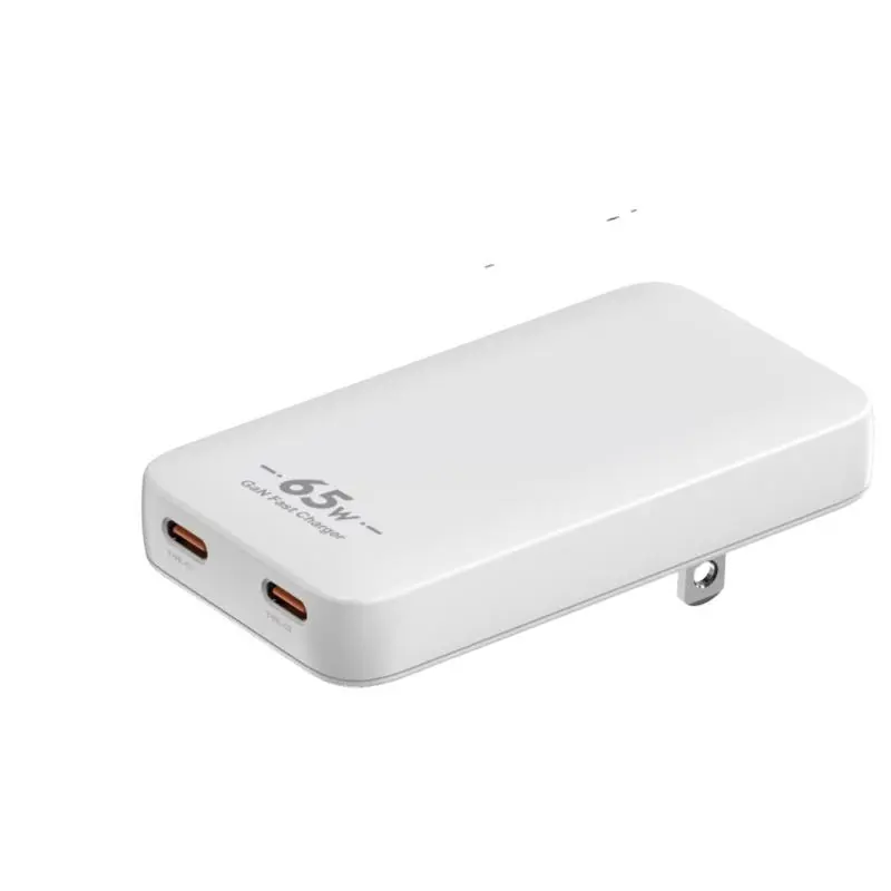 PD65W GaN USB-C Ultra-thin Wall Charger Dual Port Adapter
