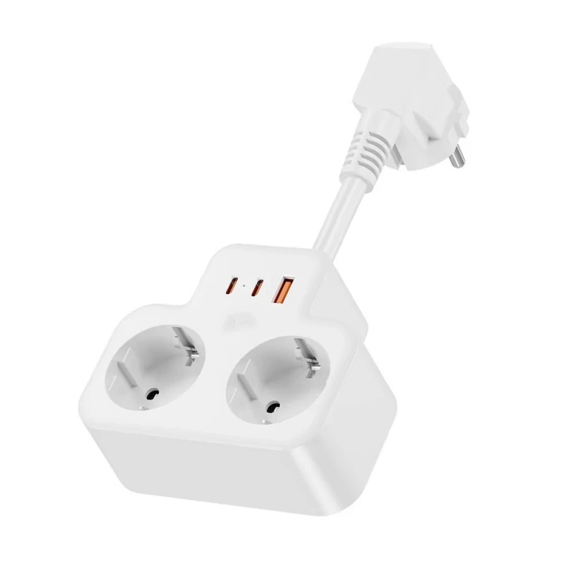 နံရံတွင်တပ်ဆင်ထားသော ဥရောပ Standard Short Extension Cord Power Strip